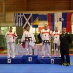 Carla Dunne representing England at the European ITF Taekwondo Championships in Umag Croatia 2009 wining a Silver medal