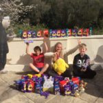 Students with lots of Easter eggs for the Easter fete 2017