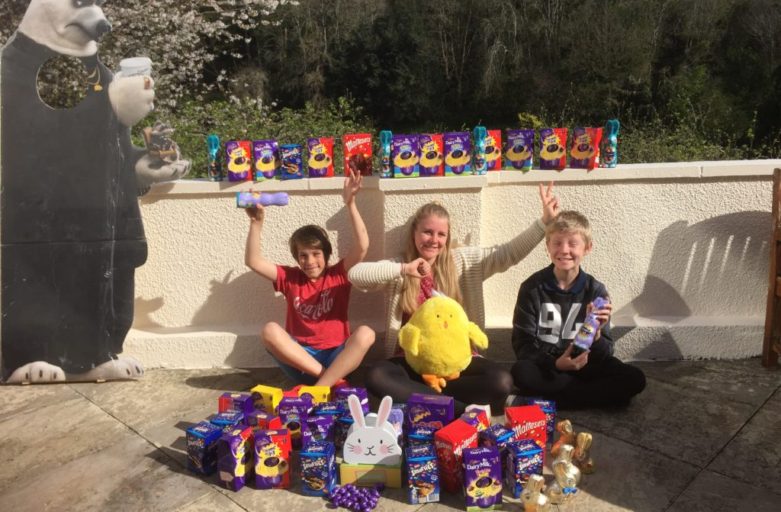 Students with lots of Easter eggs for the Easter fete 2017