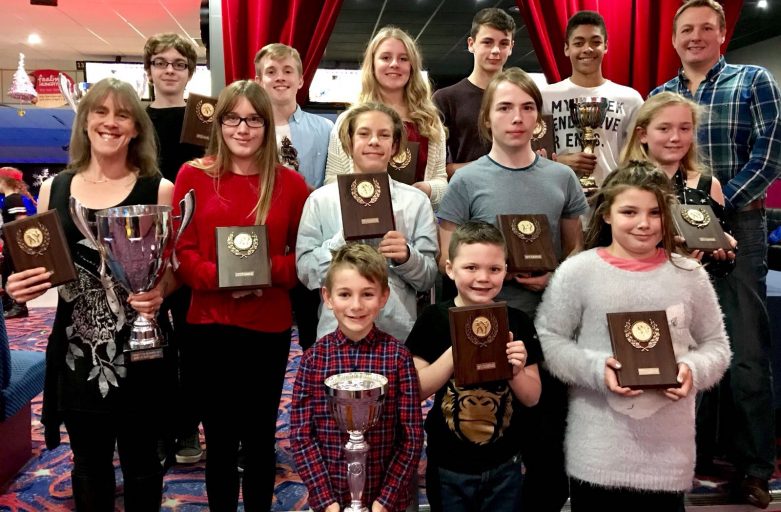 All the Annual Award Winners 2017 pictured together at the annual party at AMF Bowling