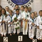 Some of Torbay Taekwondo Schools youngest competitors. 4 to 7yrs of age with their medals from the SW Championships 2018