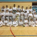 Torbay Taekwondo Students receiving their new belts and certificates Dec 2017