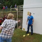 Easter Fundraising Party 2017 Mr Churchward being hit by water sponges