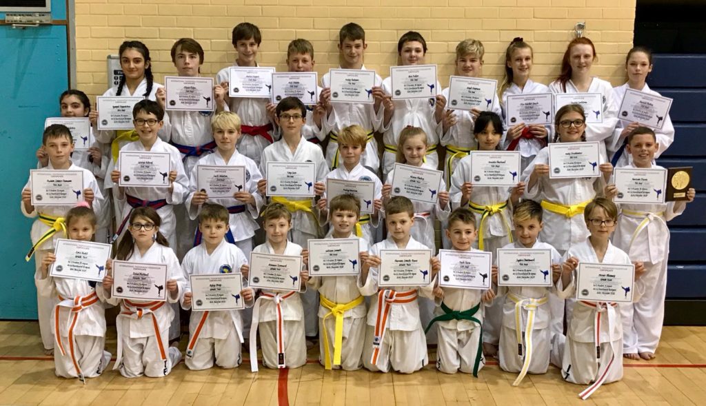 Torbay Taekwondo Students receiving their new belts and certificates December 2018