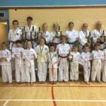 Torbay Taekwondo Students with Trophies from the Dargon Tang Soo do Competition and Cerificates from the Colourbelt grading September 2017