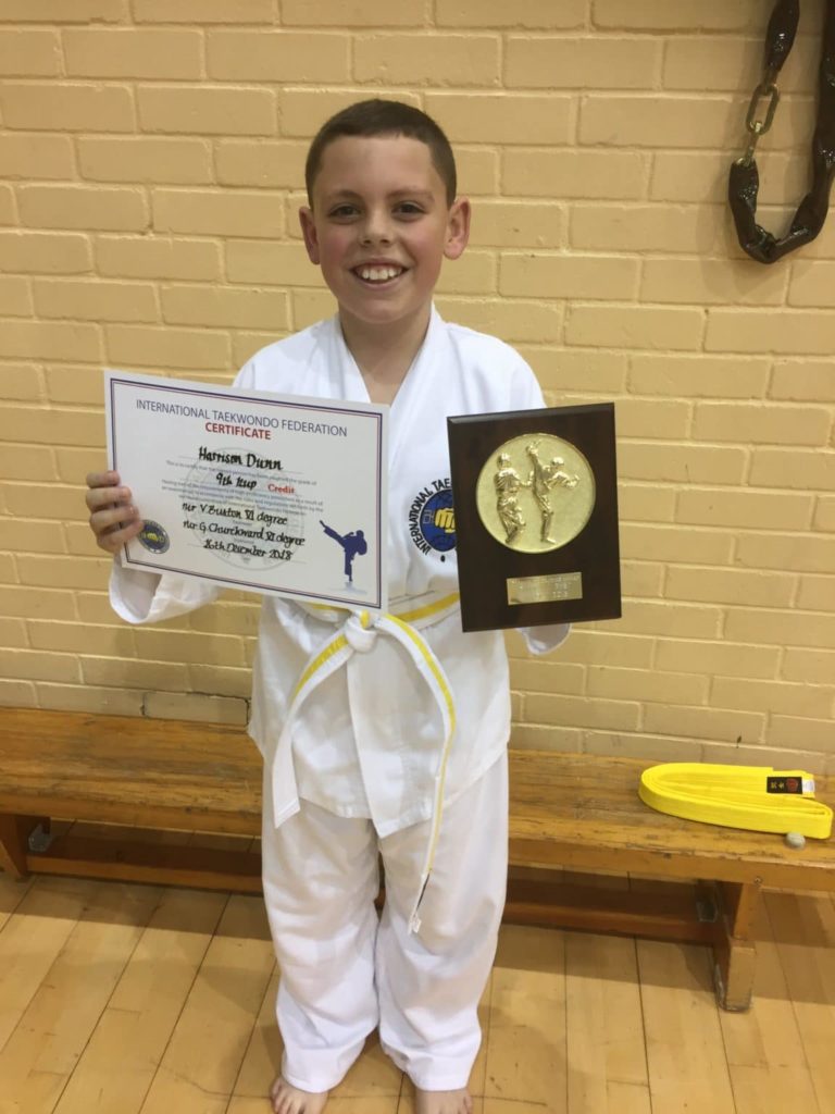 Congratulations to Mr Harrison Dunn, receiving the Grading Award for December 2018 from Torbay Taekwondo Schools