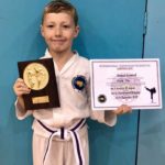 Mr Roman Leonard receiving the Grading Award in Sept 2018 at Torbay Taekwondo Schools.