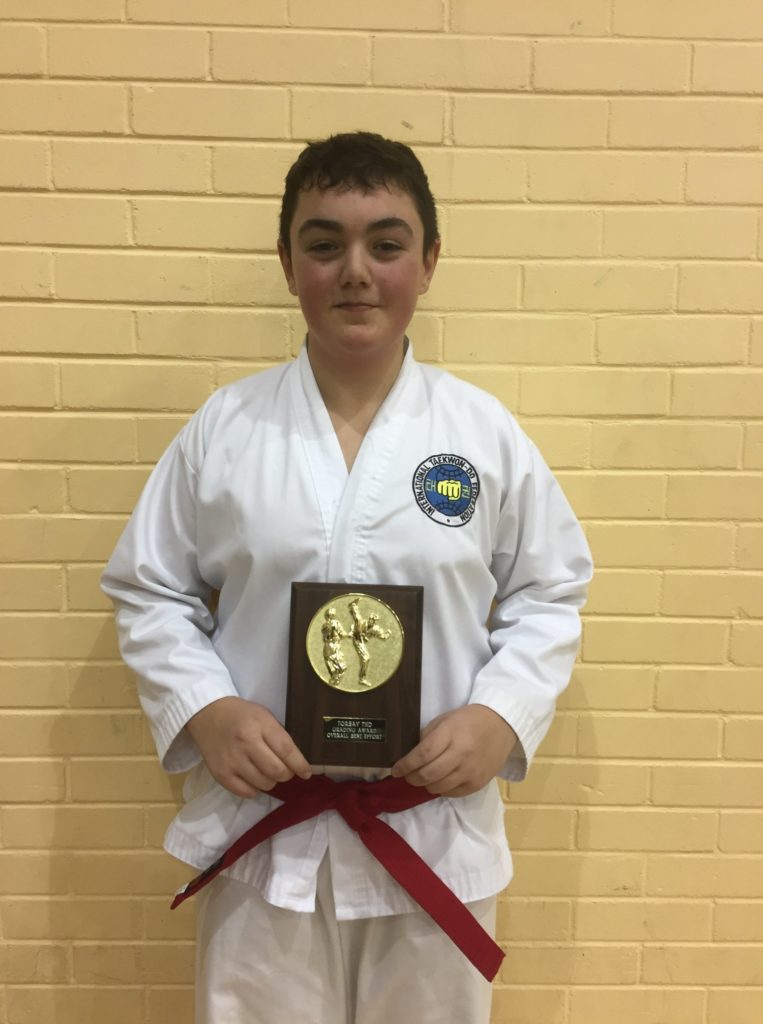 Mr Shaun Quick receiving the Grading Award in March 2018 at Torbay Taekwondo Schools