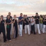 Torbay Taekwondo training on the Beach 5 minutes walk from normal training hall