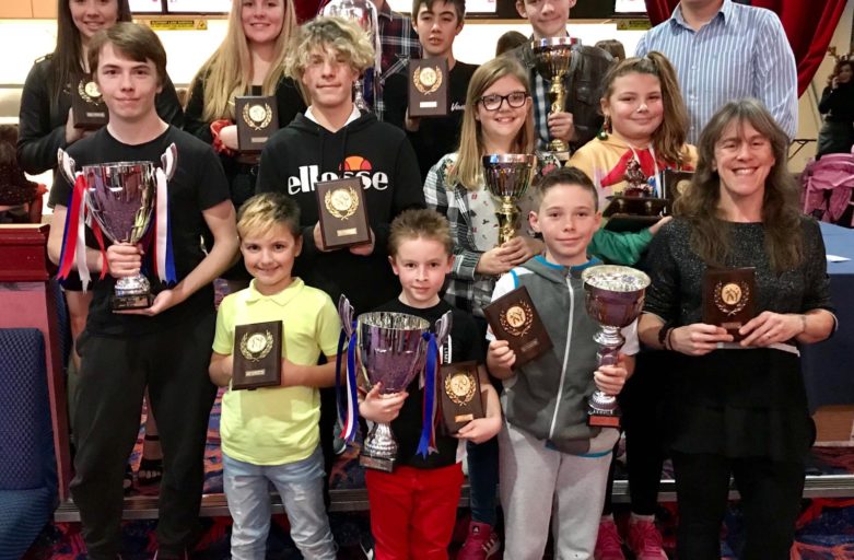 Torbay Taekwondo Schools students receiving Annual Awards in 2018 during our Christmas Party