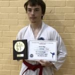 Mr Oliver Rolfe receiving the Grading Award in September 2019 at Torbay Taekwondo Schools