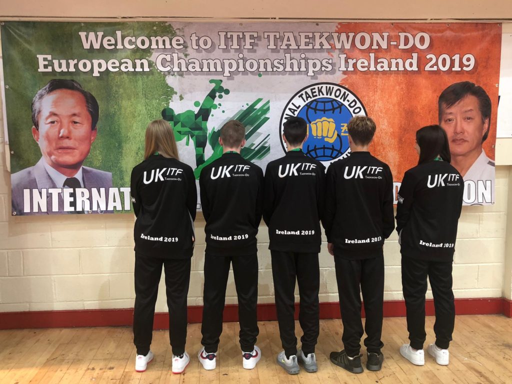 5 members of Torbay Taekwondo representing Team UK at European Championships Cork Ireland 2019