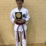 Mr Hudson Cooper-Thompson receiving the Grading Award in June 2021 at Torbay Taekwondo Schools